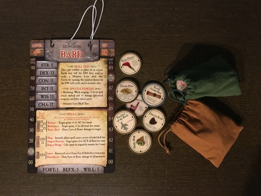 True Dungeon placard and chips